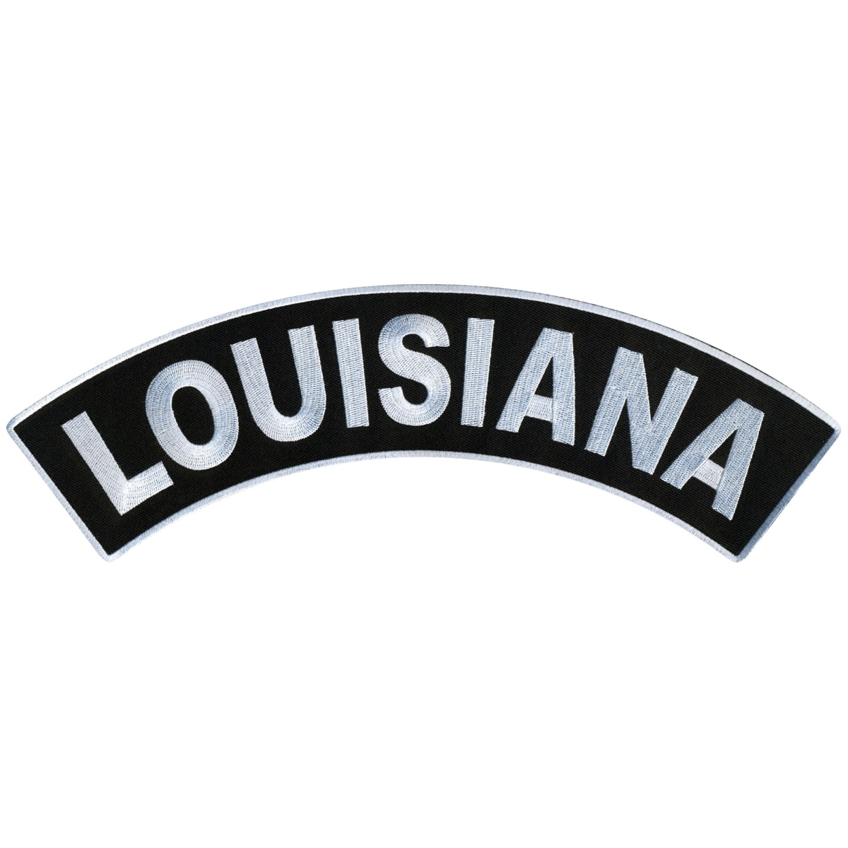 PPM4035 12 x 3 in. Louisiana Top Rocker Patch - Black & White