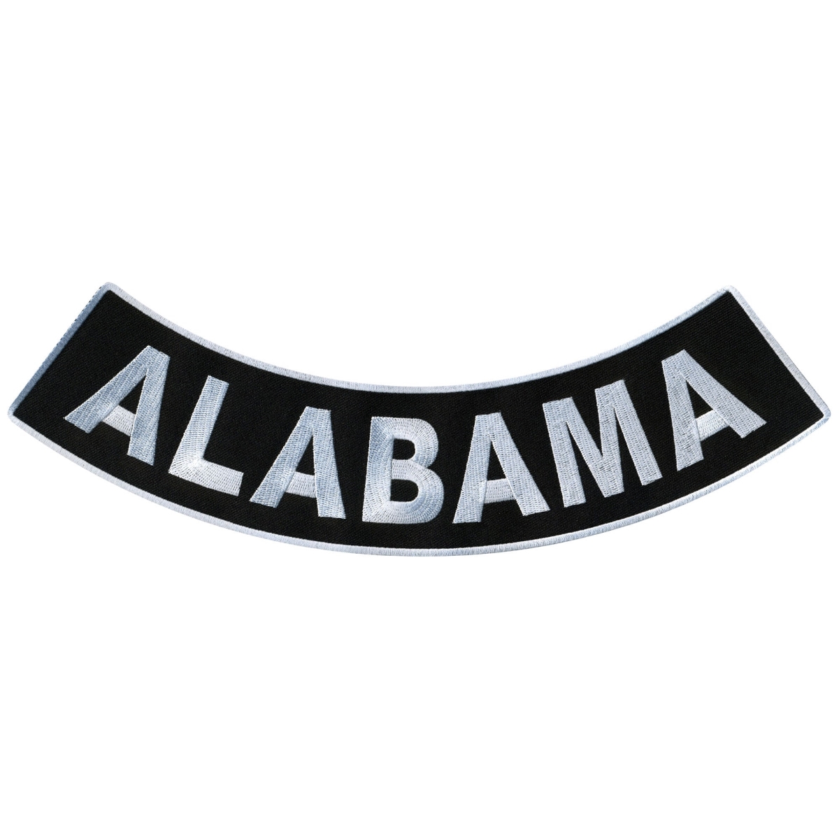 PPM5001 12 x 3 in. Alabama Bottom Rocker Patch - Black & White