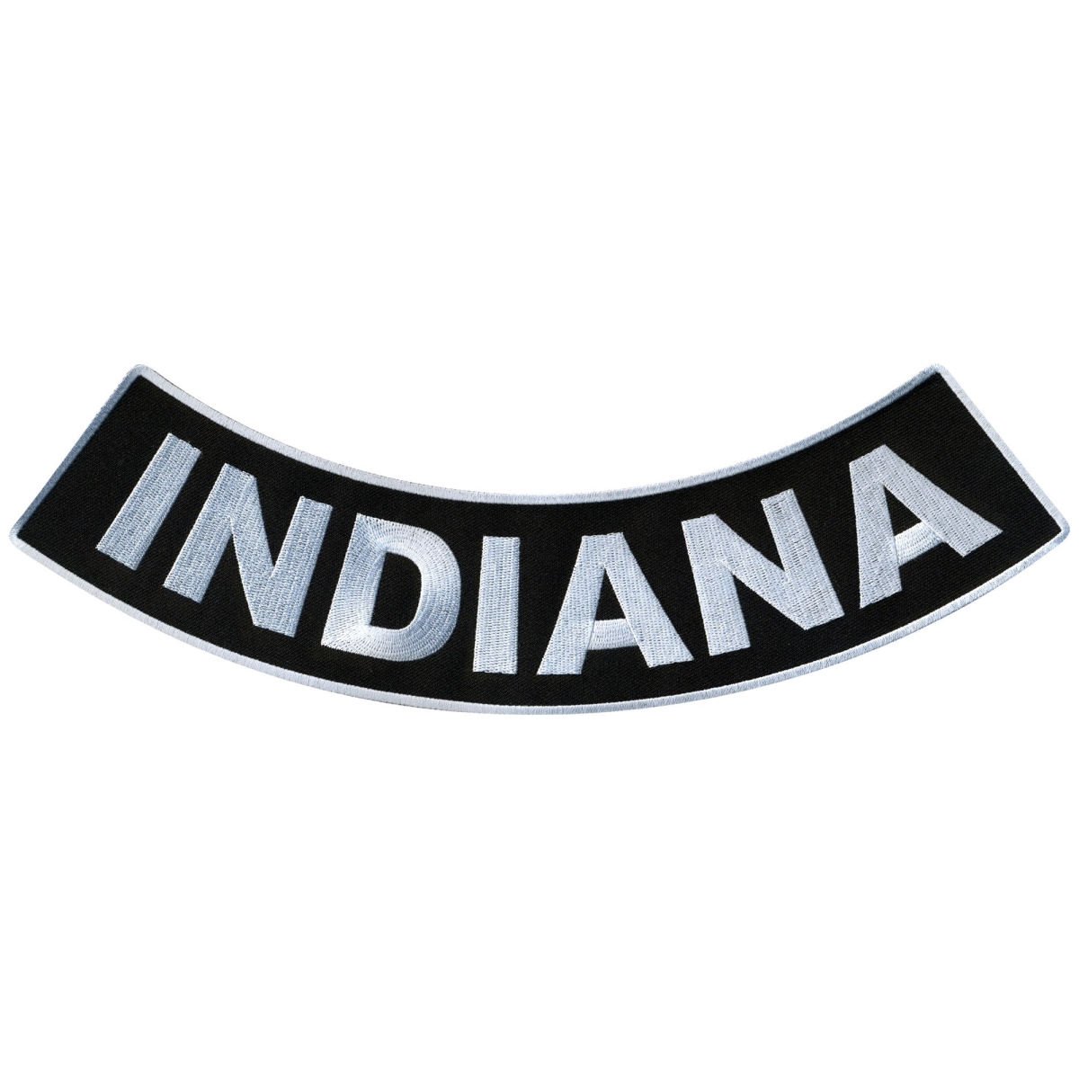 PPM5027 12 x 3 in. Indiana Bottom Rocker Patch - Black & White