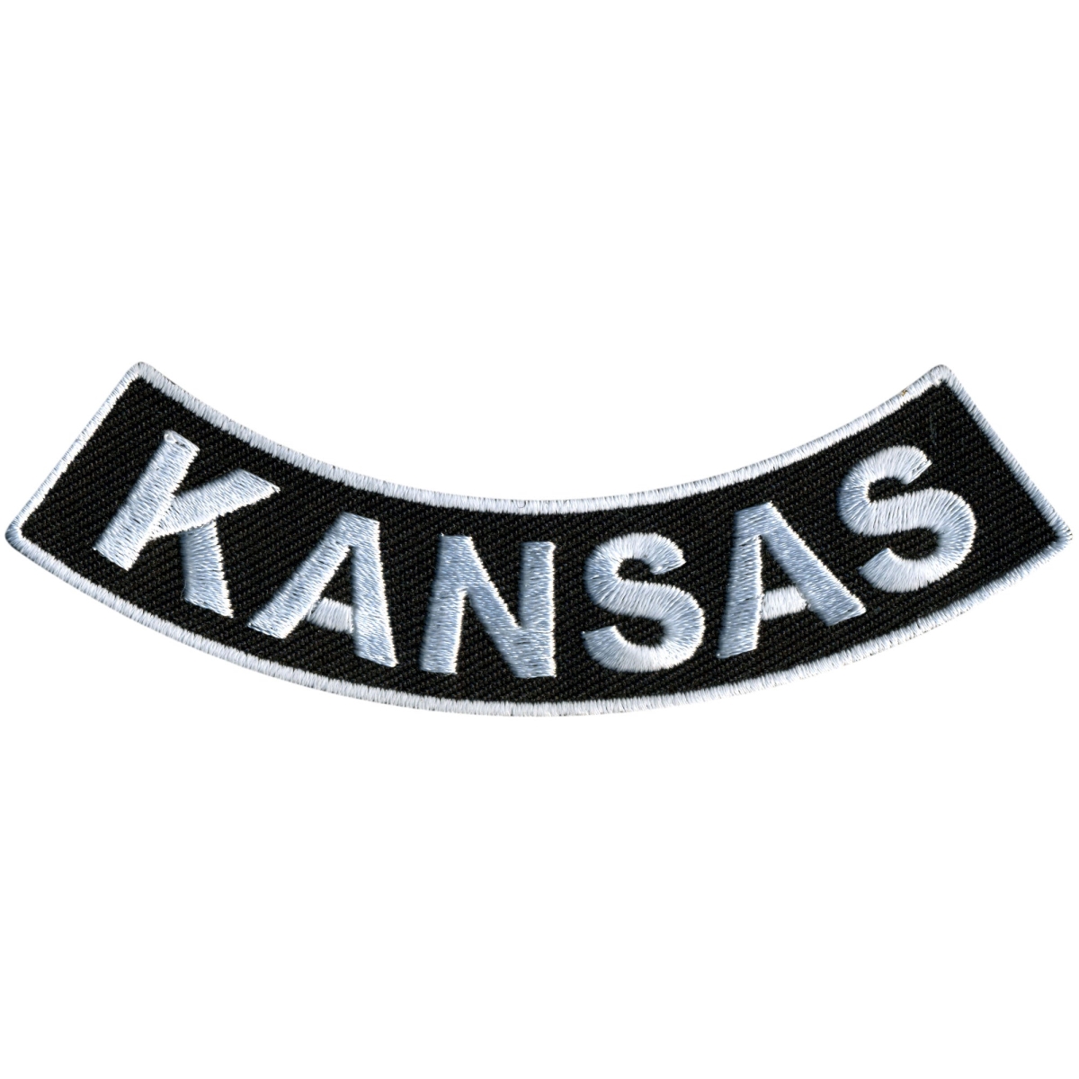 PPM5032 4 x 1 in. Kansas Bottom Rocker Patch - Black & White