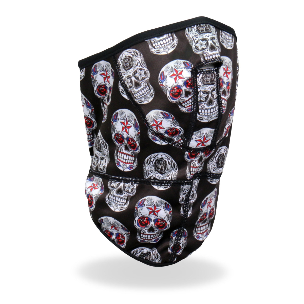 FWC2007 Sugar Skulls Face Wrap Neck Warmer - Multi Color - One Size Fits Most