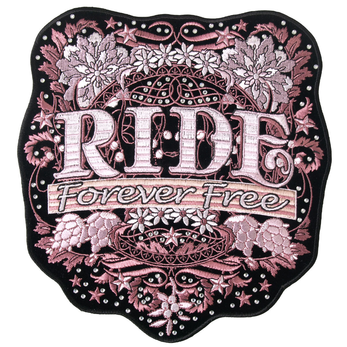 PPC3193 4 x 4 in. Ride Forever Free with Rhinestones Ladies Patch - Multi Color