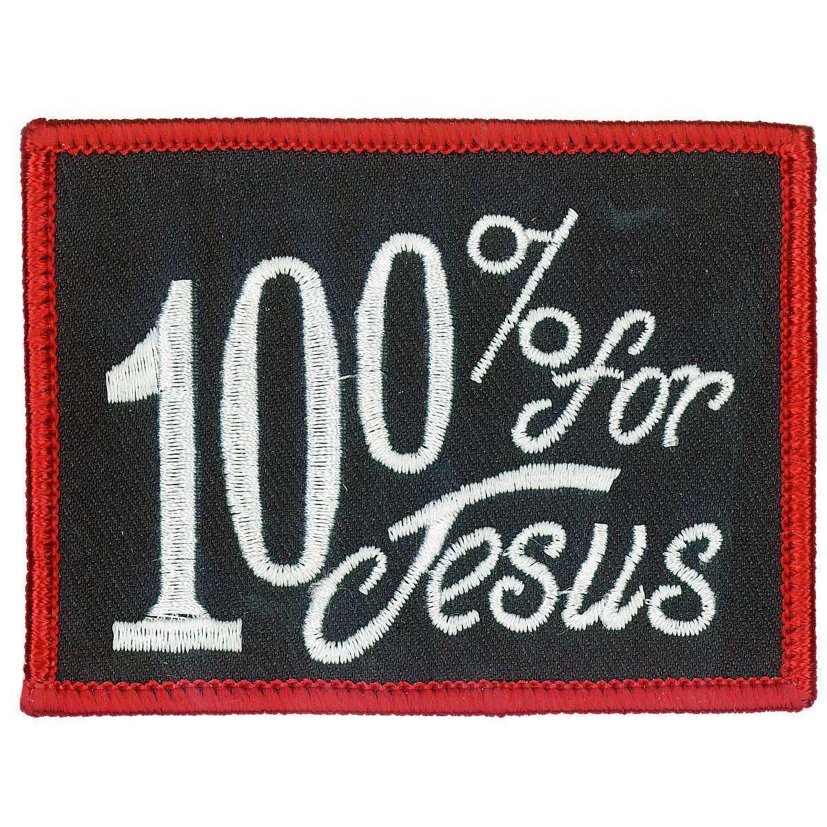 PPL9078 3 x 2 in. 100 Percent for Jesus Patch - Black & White