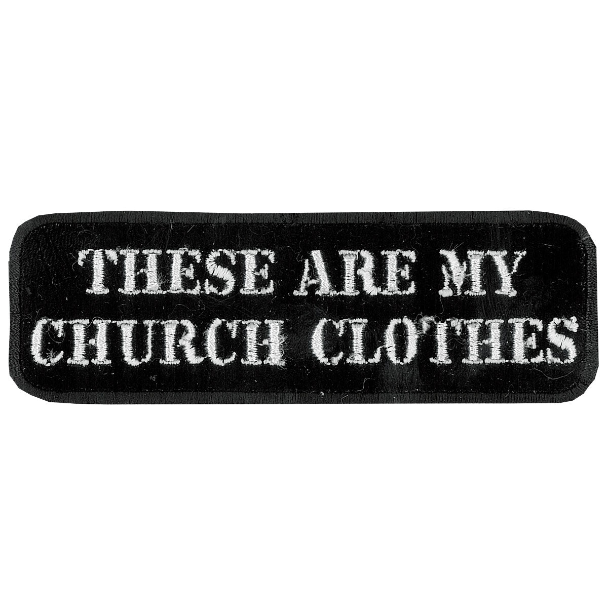 PPL9090 4 x 2 in. My Church Clothes Patch - Black & White