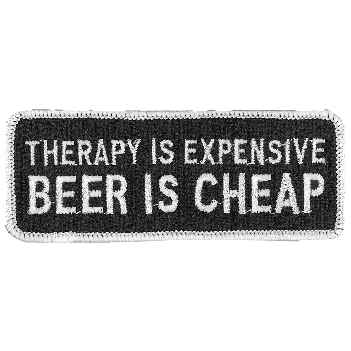 PPL9116 4 x 2 in. Therapy is Expensive Patch - Black & White