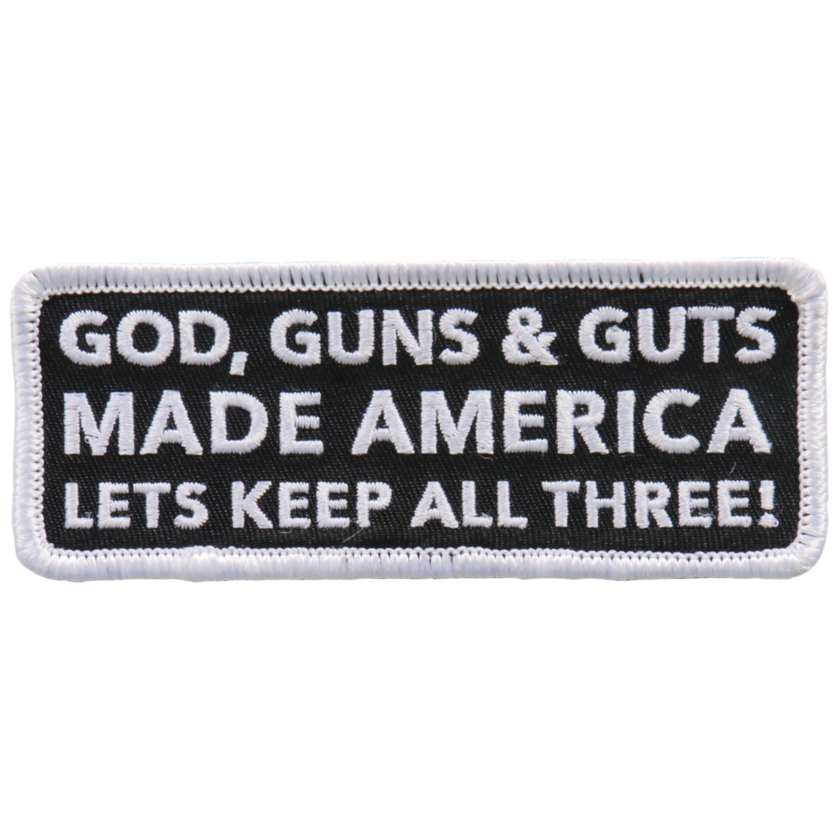 PPL9765 4 x 2 in. God, Guns & Guts Patch - Multi Color