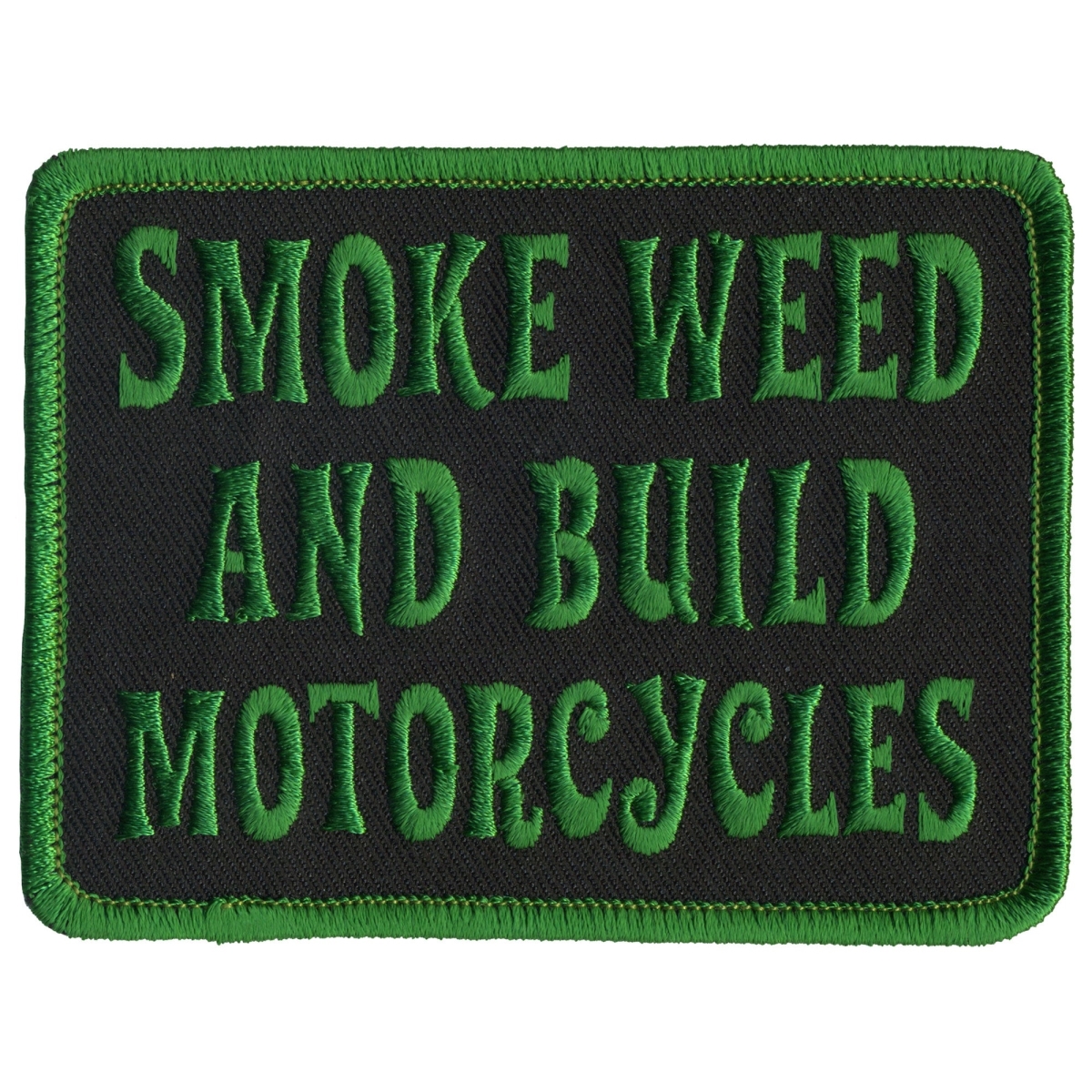 PPL9771 4 x 3 in. Smoke Weed & Build Motorcycles Patch - Multi Color