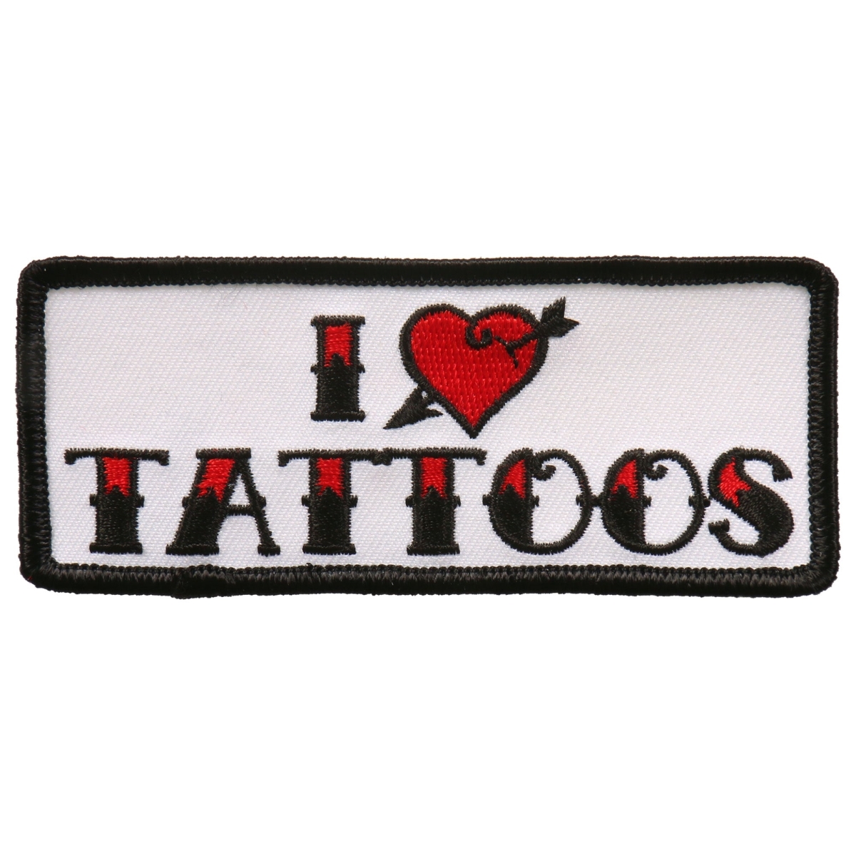 PPL9686 4 x 2 in. I Heart Tattoos Patch - Multi Color