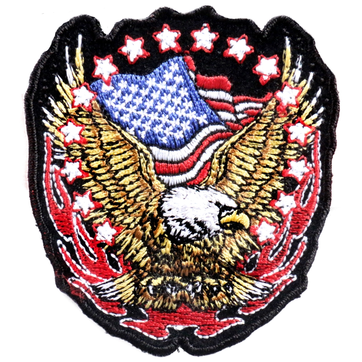 Picture of Hot Leathers PPA1422 3 x 3 in. Eagle Flag & Stars Patch - Multi Color