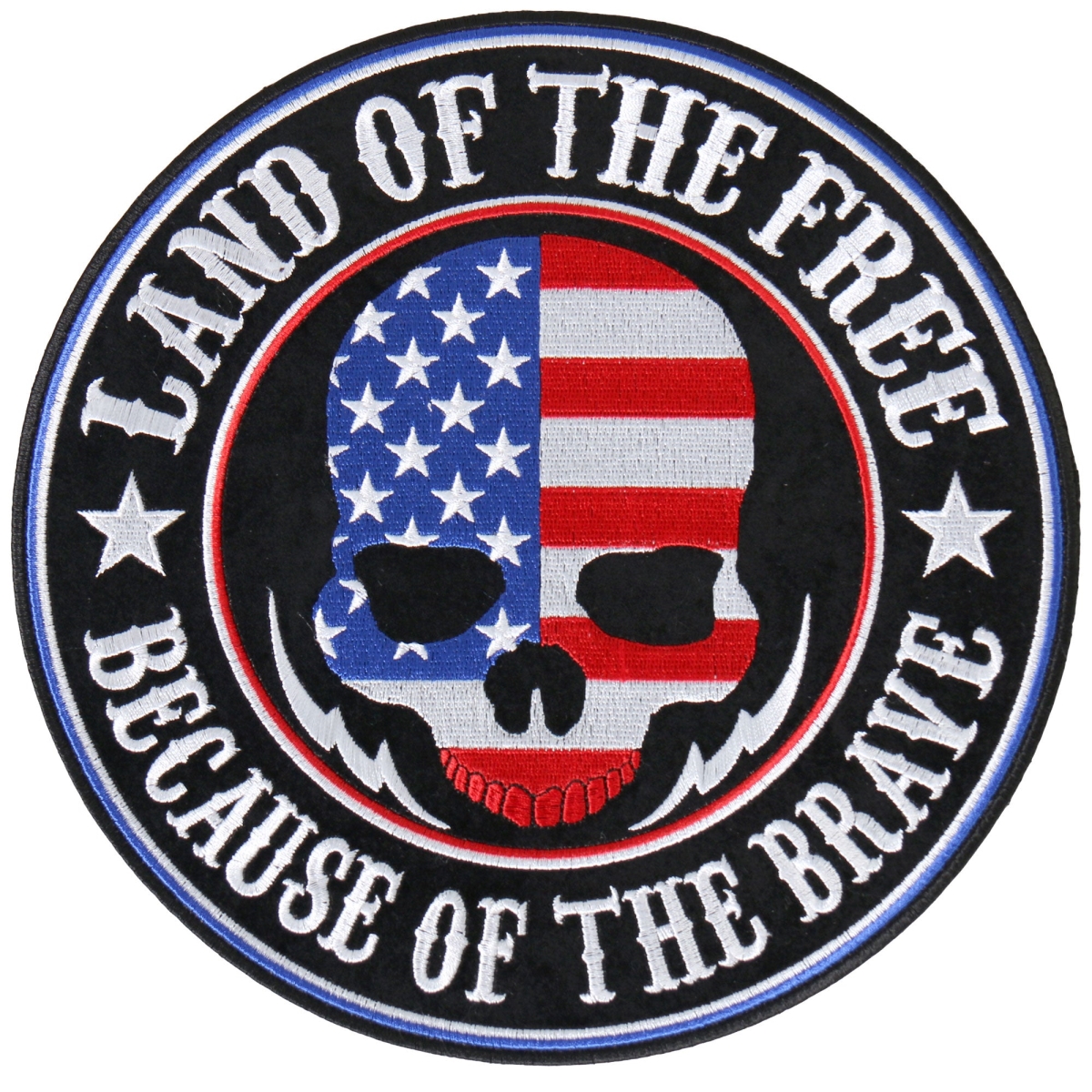 PPA8067 9 x 9 in. Land of the Free Skull Patch - Multi Color