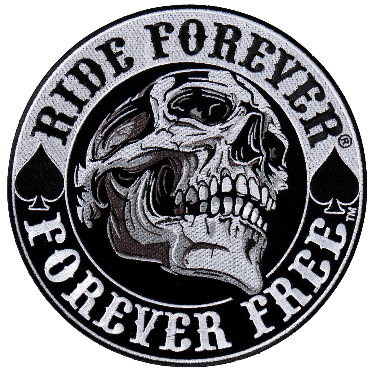 PPA8217 9 x 9 in. Ride Forever & Forever Free Skull Patch - Multi Color