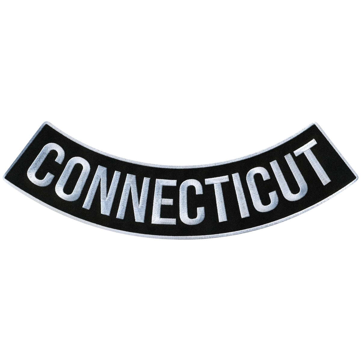 PPM5013 12 x 3 in. Connecticut Bottom Rocker Patch - Black & White