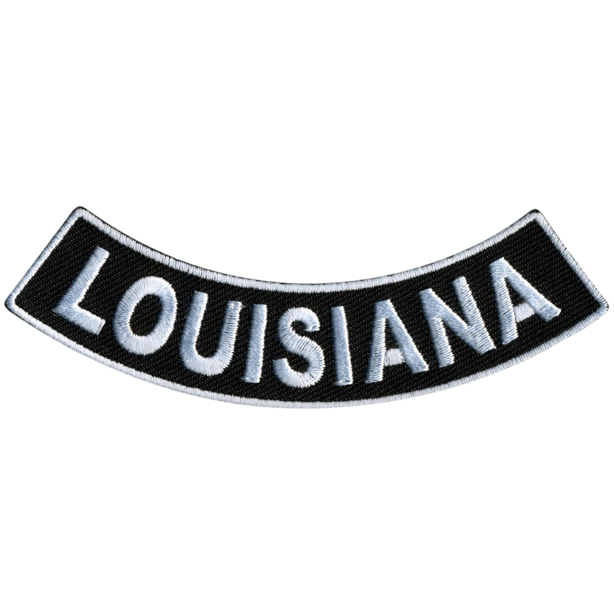 PPM5036 4 x 1 in. Louisiana Bottom Rocker Patch - Black & White