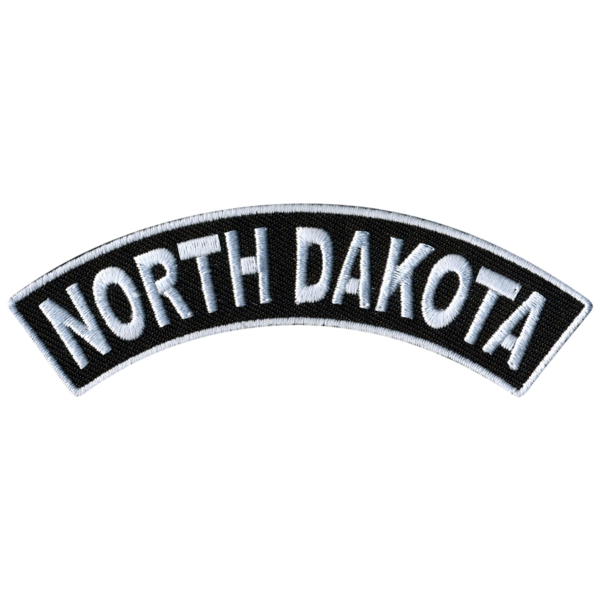 PPM4068 4 x 1 in. North Dakota Top Rocker Patch - Black & White