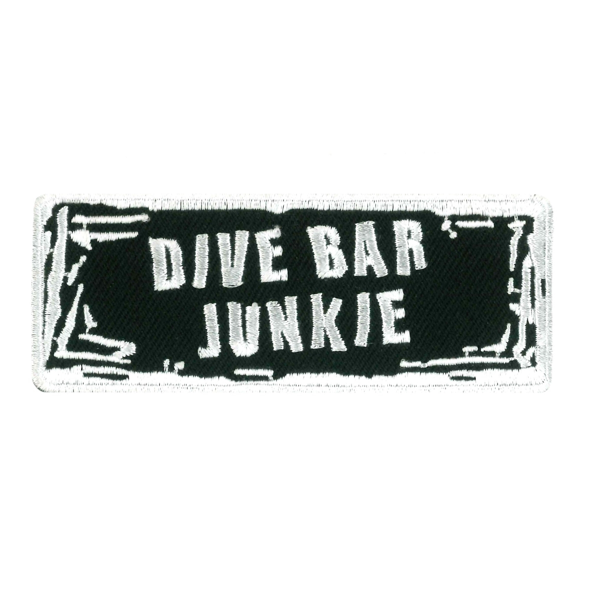 PPW1092 4 x 2 in. Dive Bar Junkie Patch - Multi Color