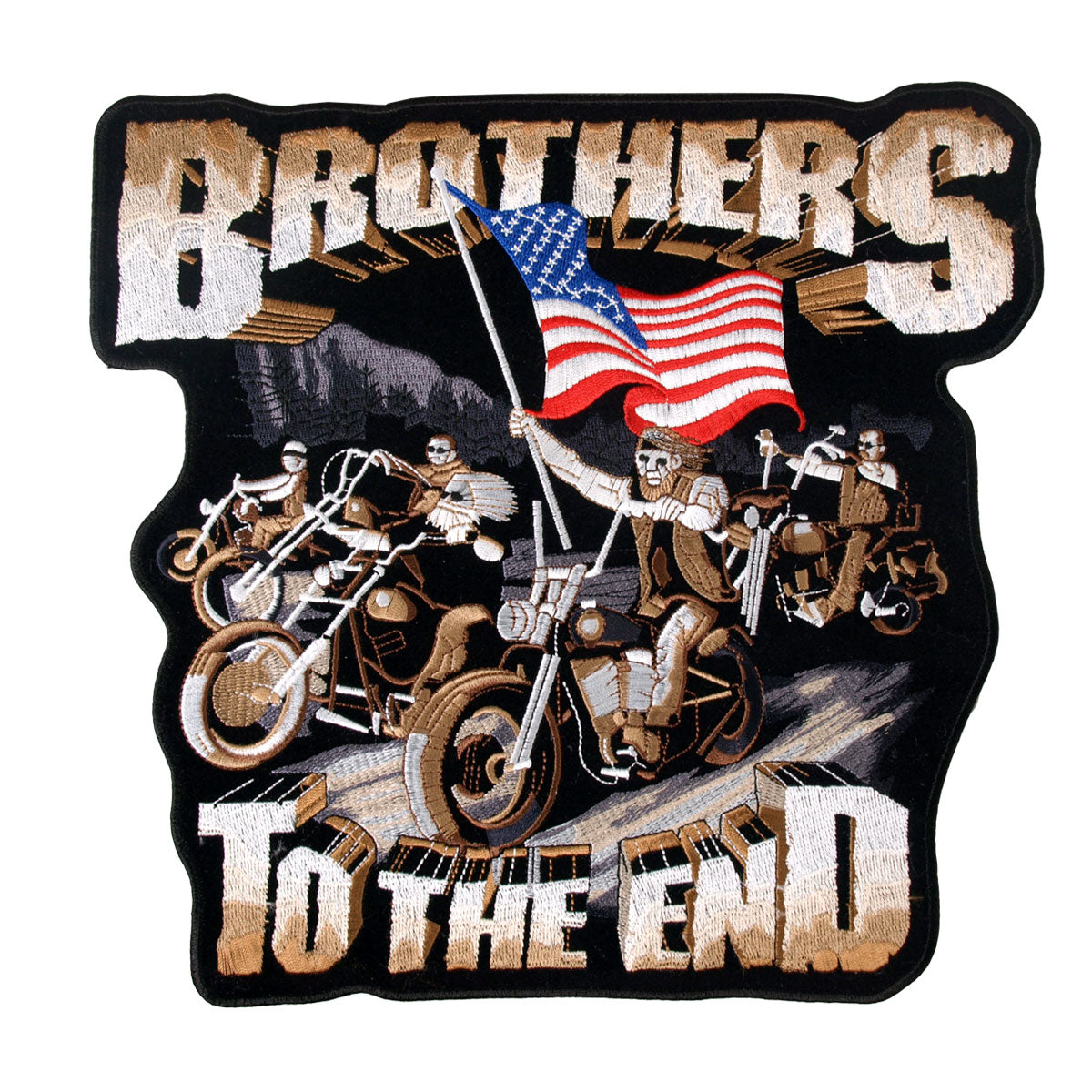 Picture of Hot Leathers PPA3427 11 x 10 in. Brothers Till the End Patch - Multi Color