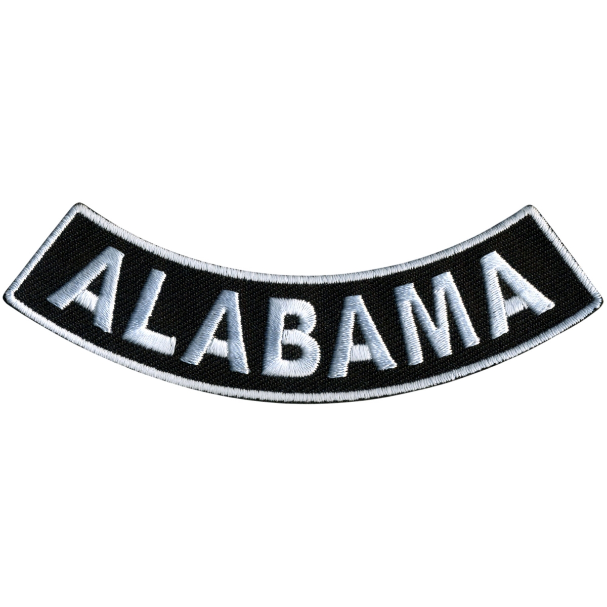 PPM5002 4 x 1 in. Alabama Bottom Rocker Patch - Black & White