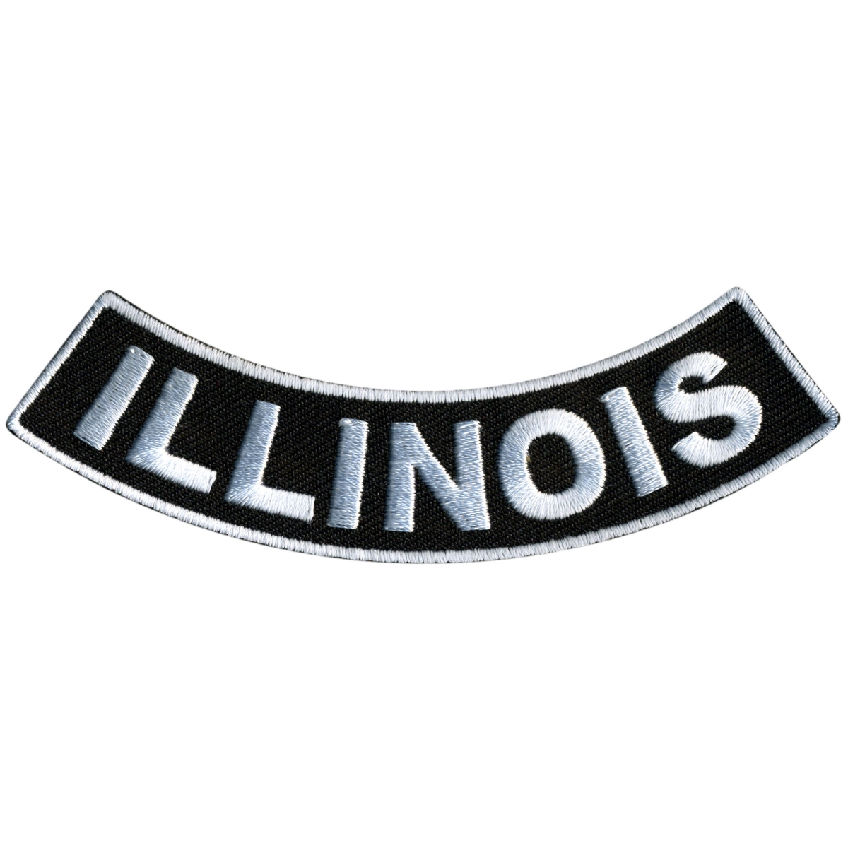 PPM5026 4 x 1 in. Illinois Bottom Rocker Patch - Black & White