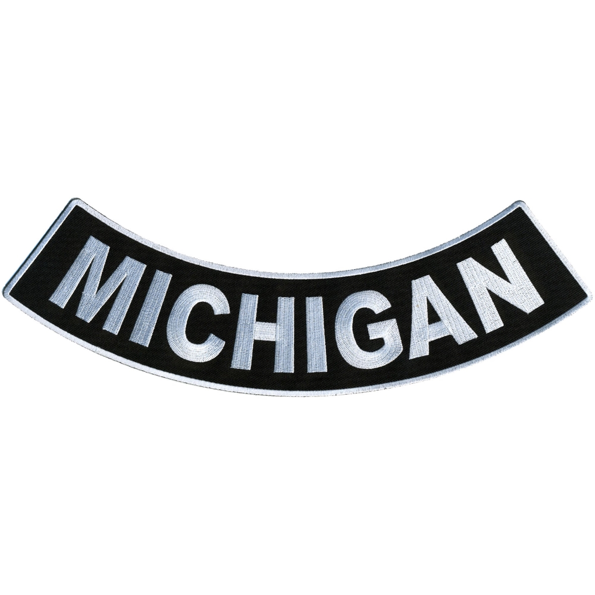 PPM5043 12 x 3 in. Michigan Bottom Rocker Patch - Black & White