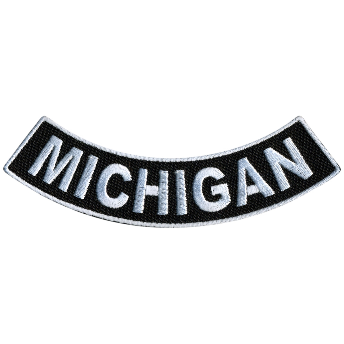 PPM5044 4 x 1 in. Michigan Bottom Rocker Patch - Black & White