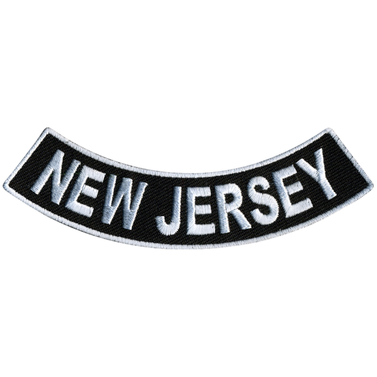 PPM5060 4 x 1 in.   Jersey Bottom Rocker Patch - Black & White
