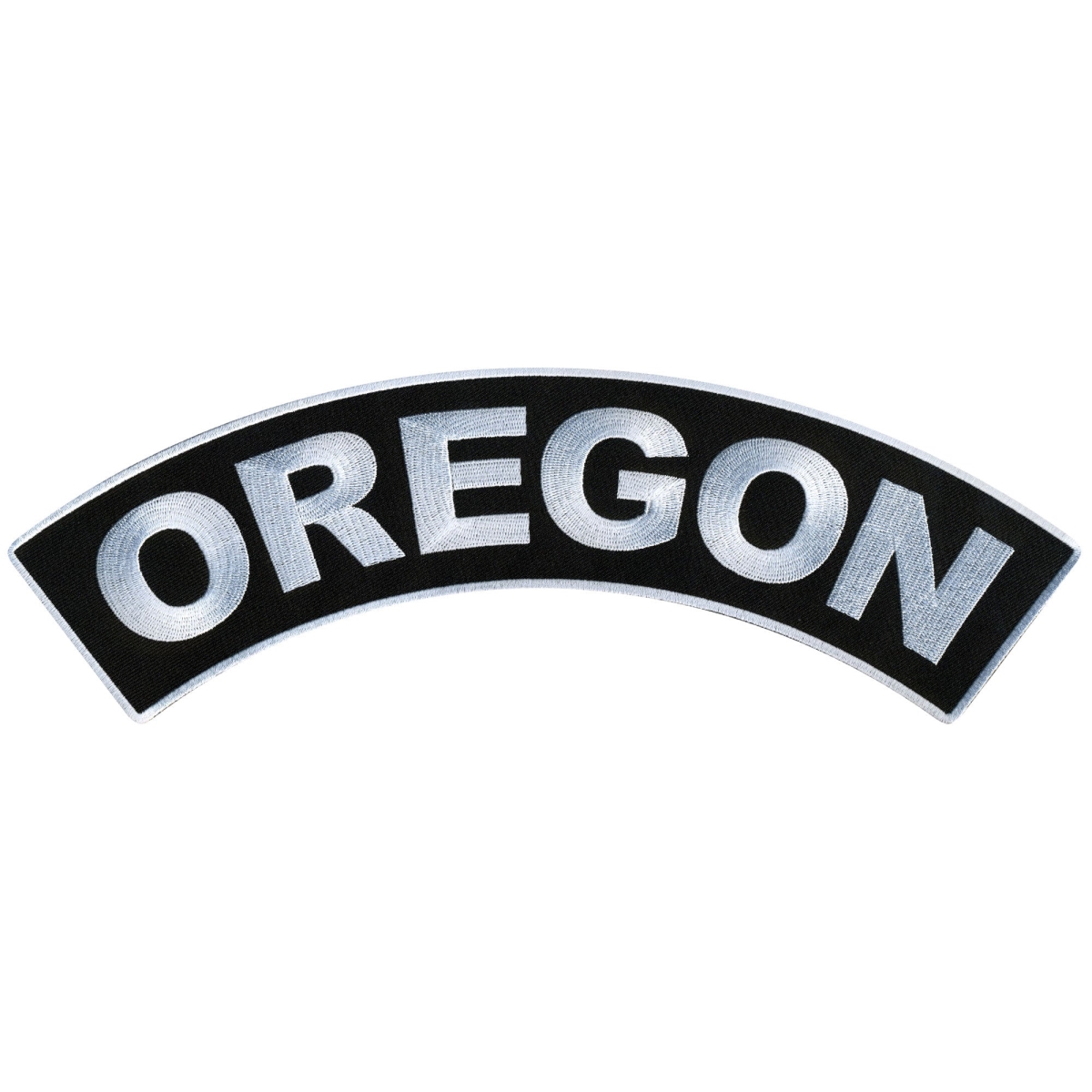 PPM4073 12 x 3 in. Oregon Top Rocker Patch - Black & White