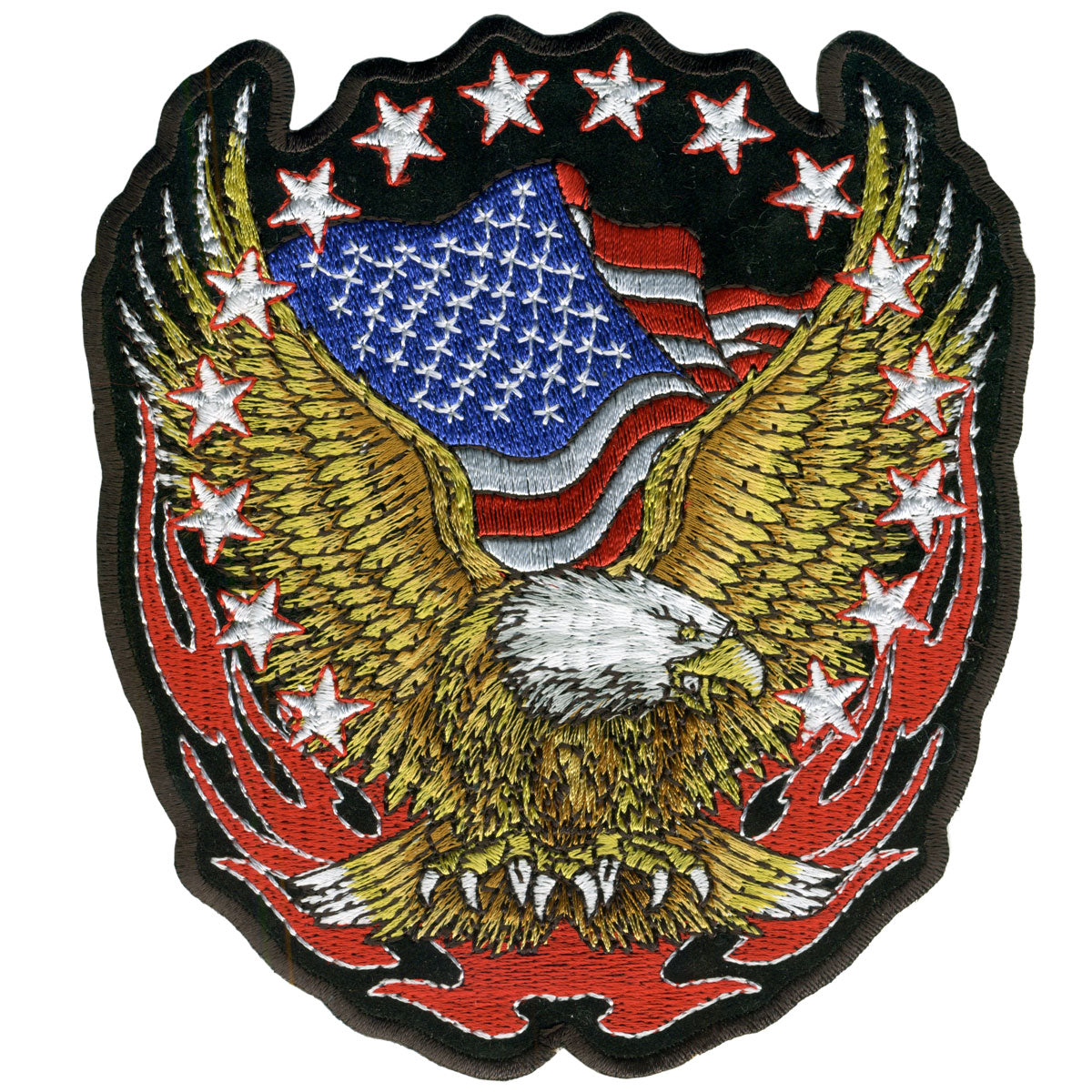 Picture of Hot Leathers PPA1427 11 x 12 in. Eagle Flag & Stars Patch - Multi Color
