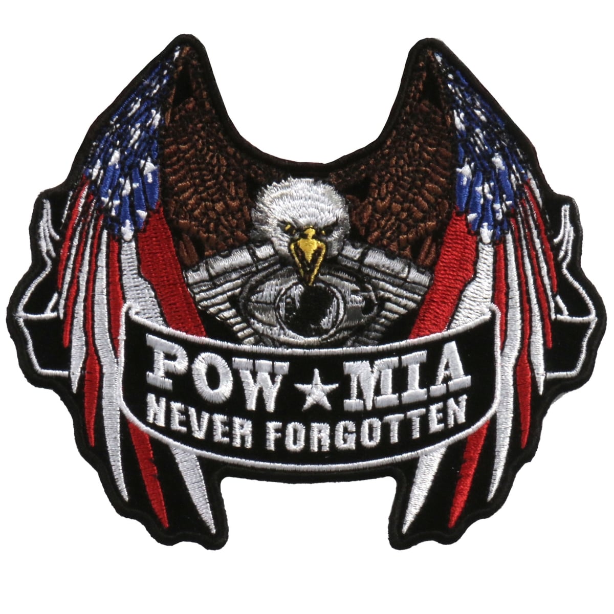 PPA5530 5 x 4 in. Pow Flag Eagle Patch - Multi Color
