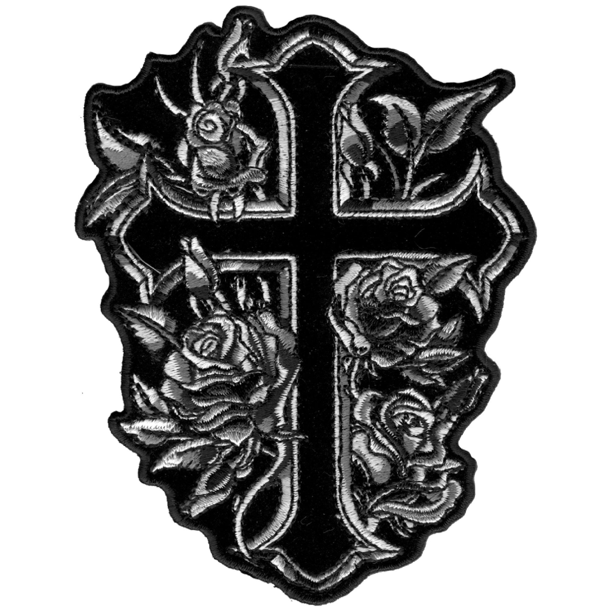 PPA6661 4 x 5 in. Cross & Roses Patch - Multi Color