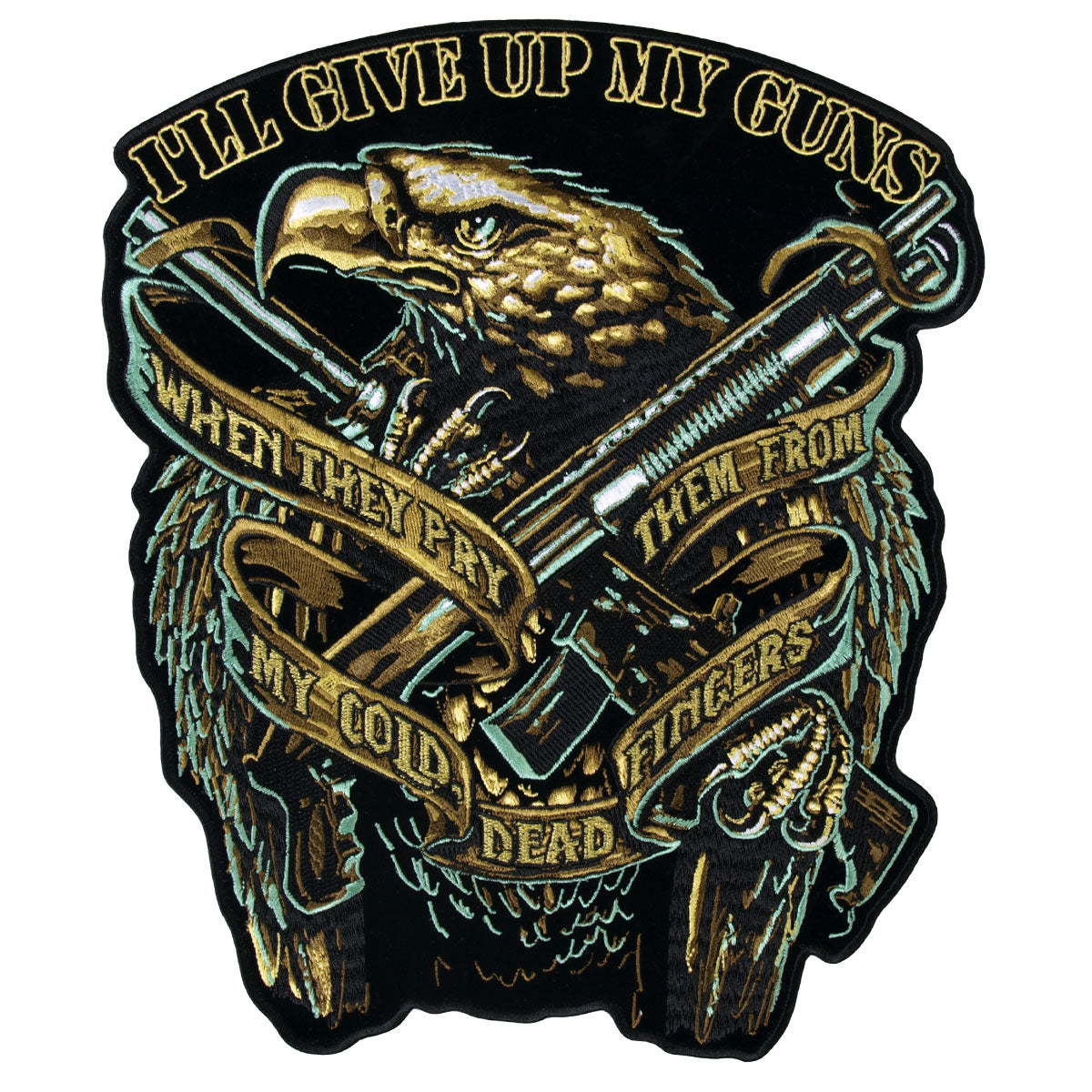 PPA6799 9 x 11 in. Eagle Guns Patch - Multi Color