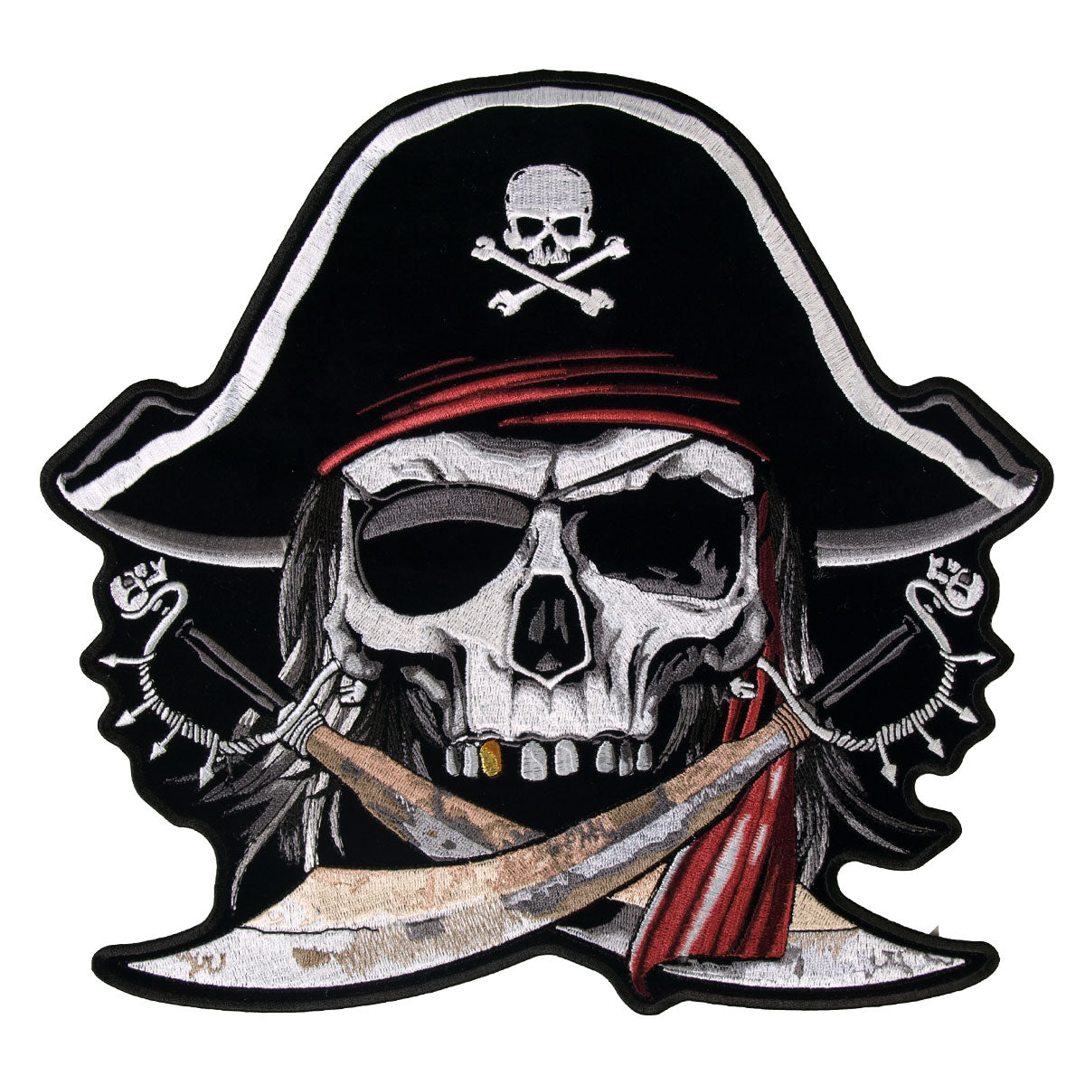 PPA6847 11 x 10 in. Pirate Skull Patch - Multi Color