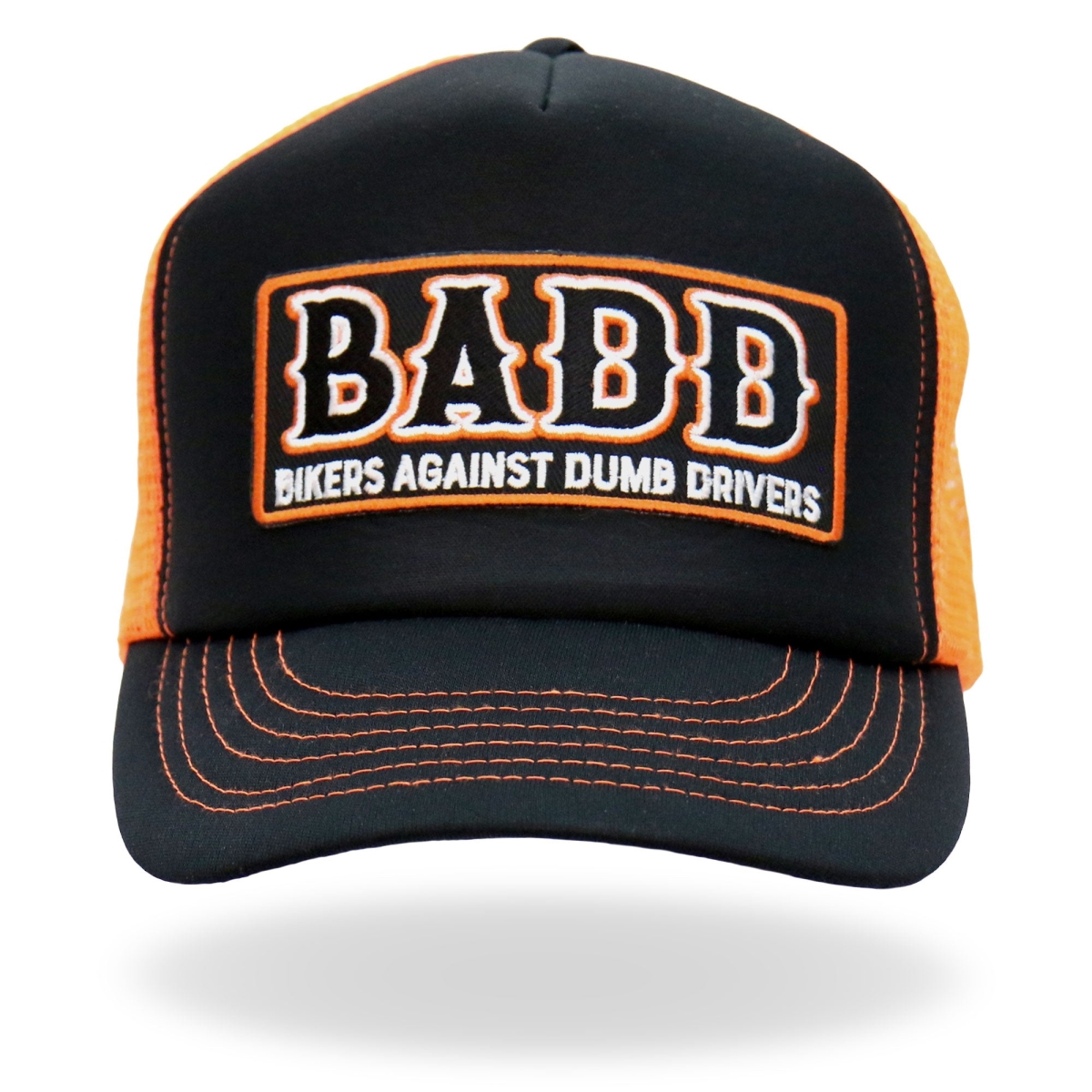 GSH1051 B.A.D.D. Trucker Hat - Orange & Black - Adjustable Size