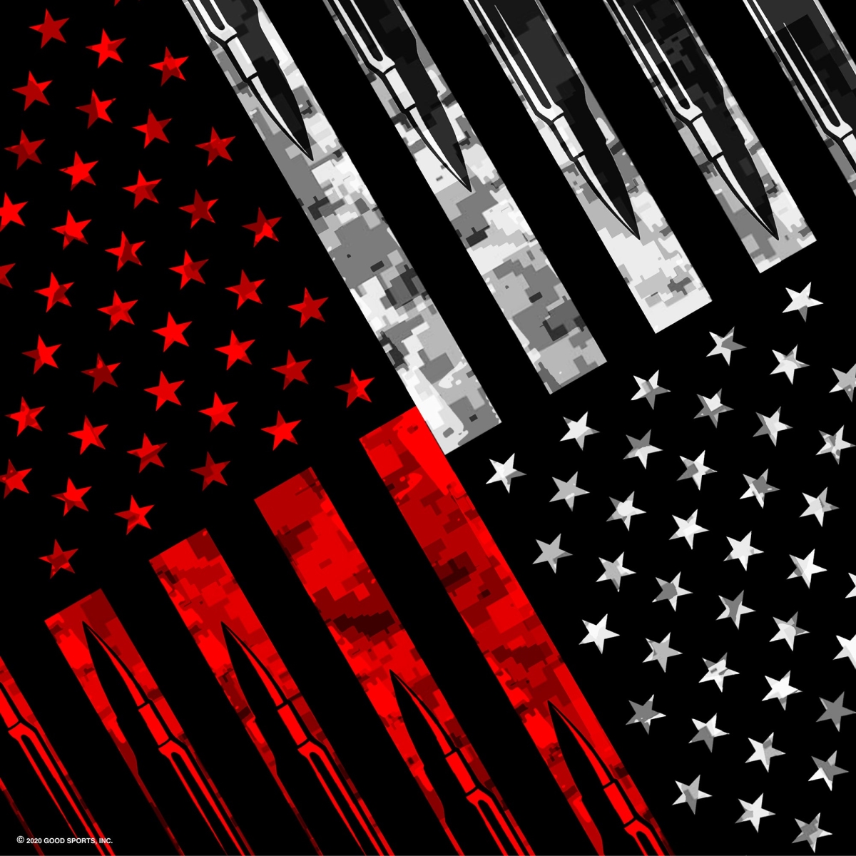 BAB1091 21 x 21 in. Bullets Flag Bandana