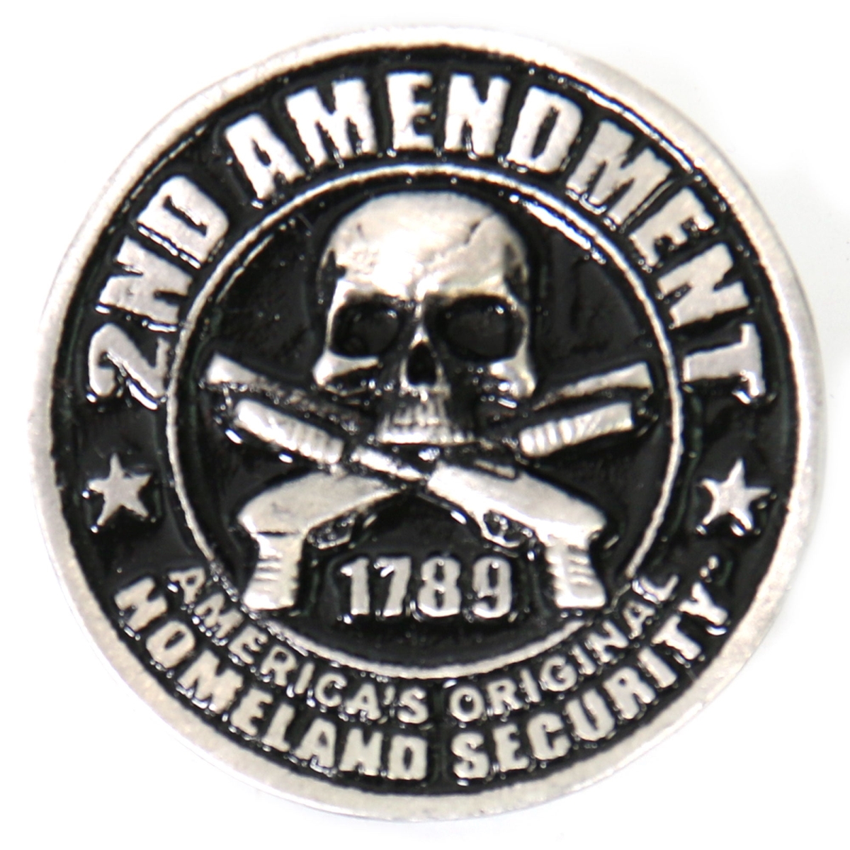 pna1197 2nd Amendment Americas Original Homeland Security Pin - Pewter