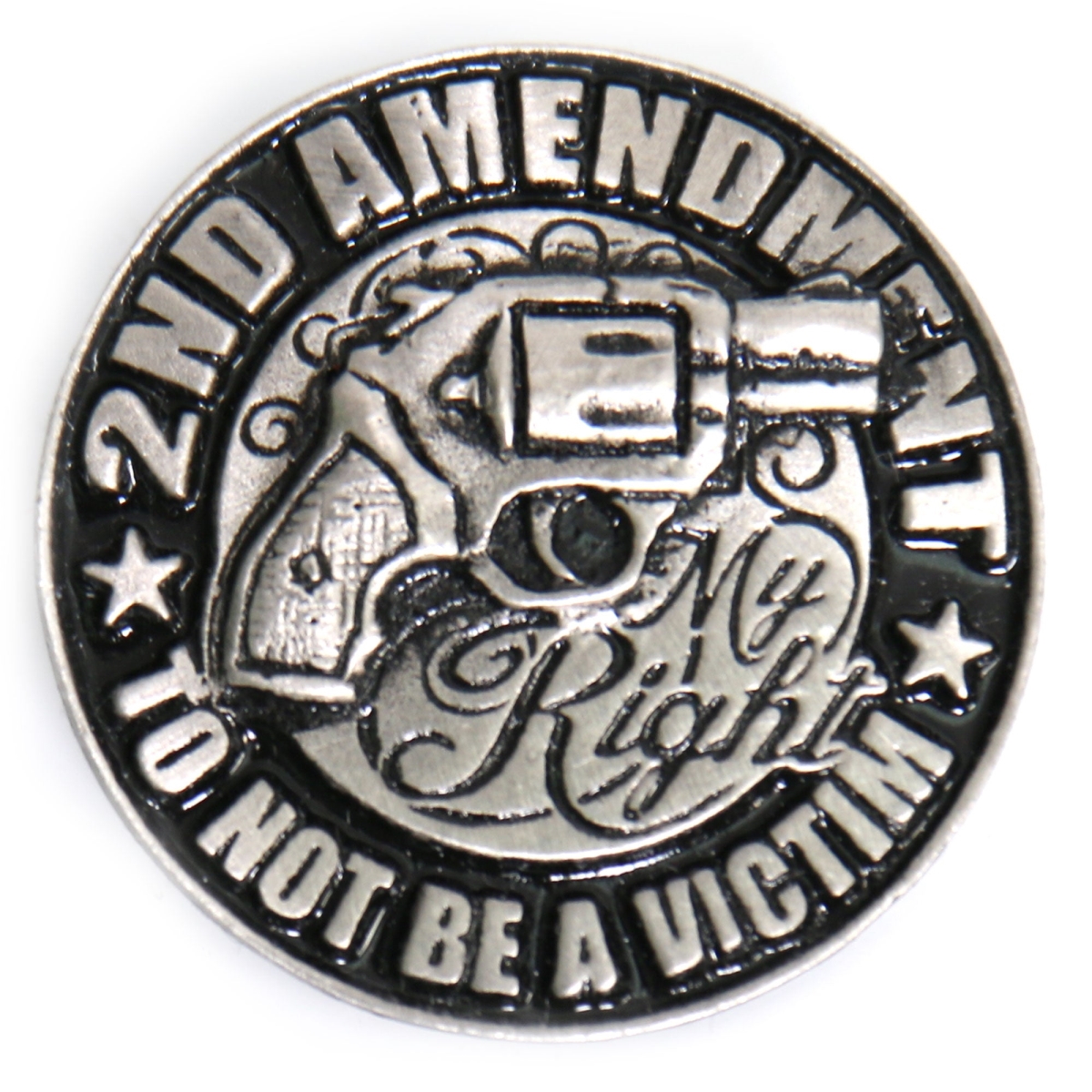 pna1228 2nd Amendment Not A Victim Pin - Pewter