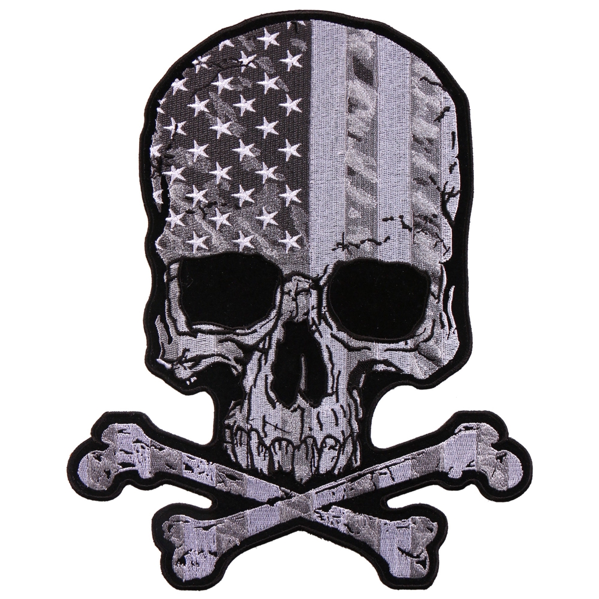 PPA9457 8 x 10 in. Flag Skull Patch - Multi Color