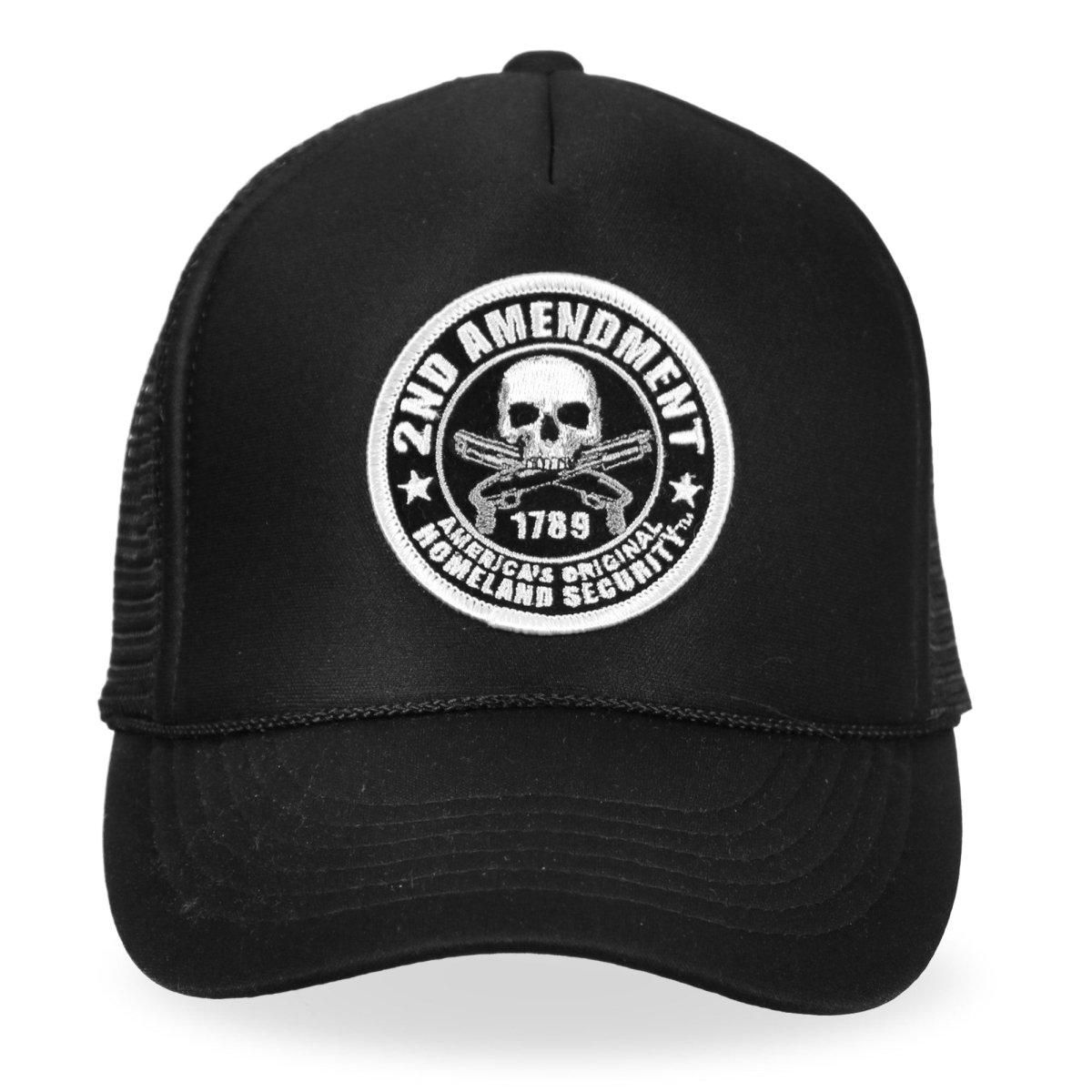 GSH1005 2nd Amendment Americas Original Homeland Security Trucker Hat - Black - Adjustable Size