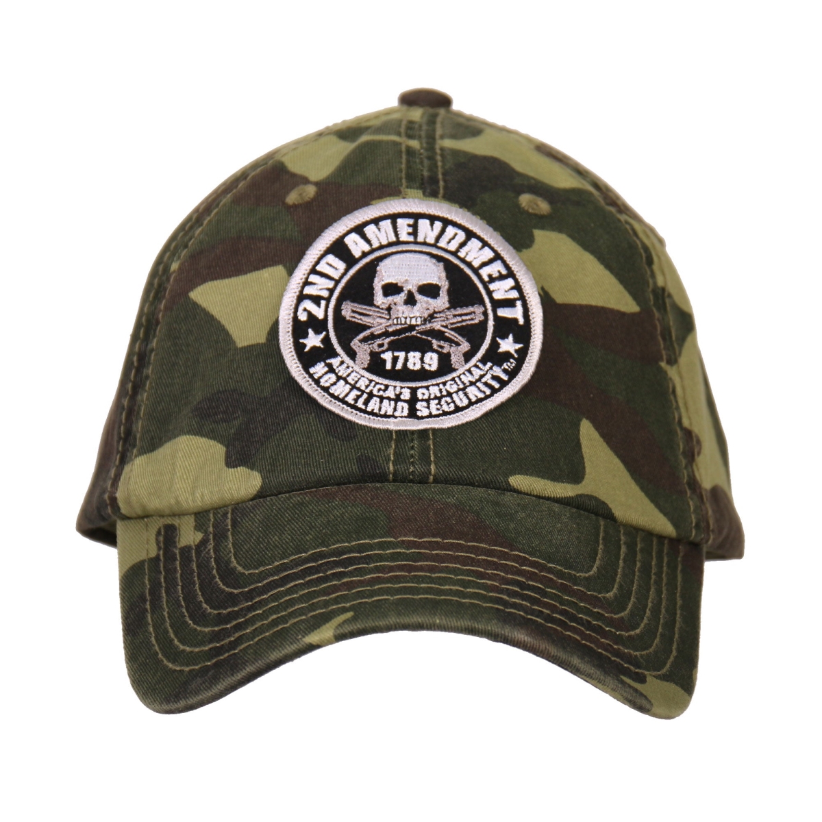 GSH3001 2nd Amendment Washed Ball Cap - Camo - Adjustable Size