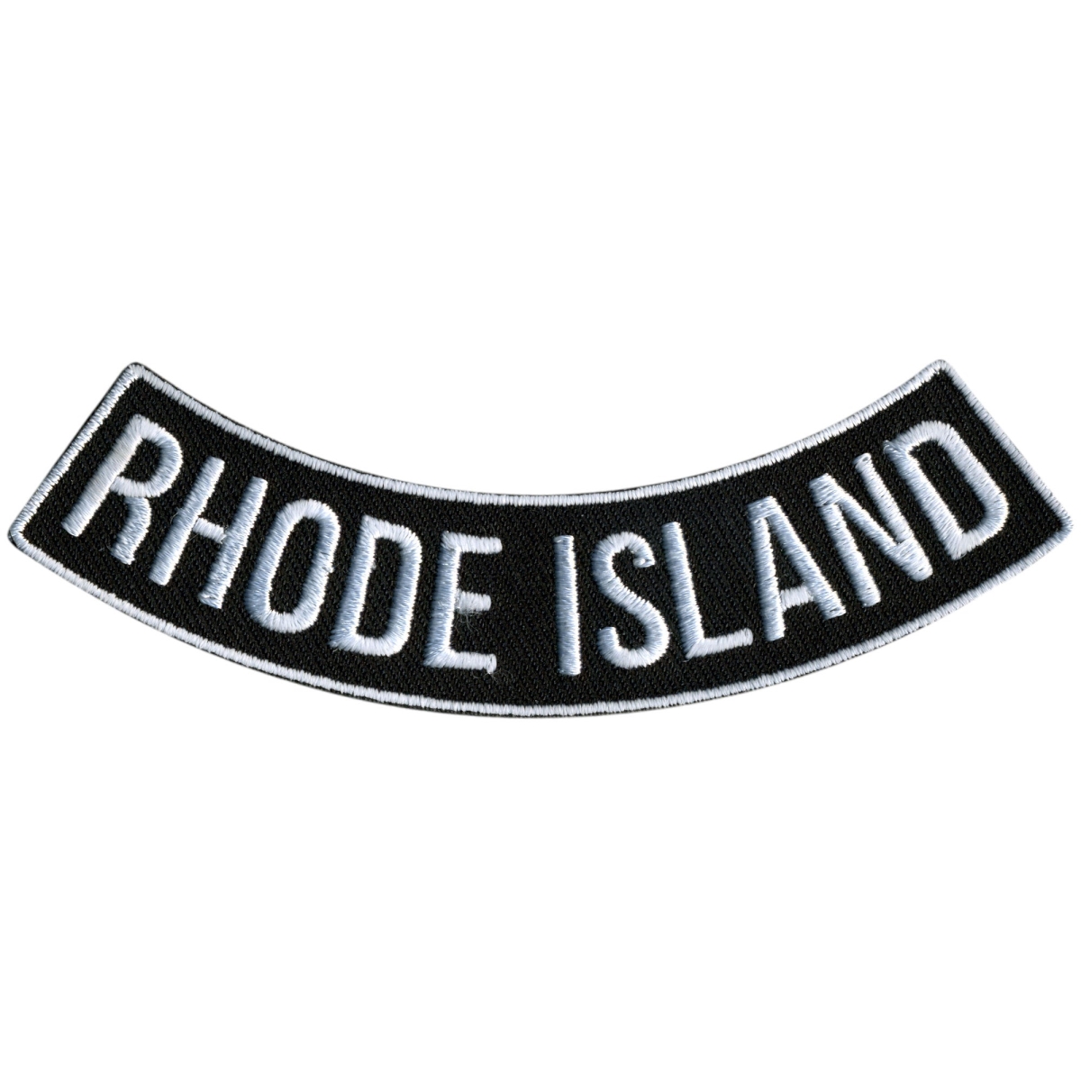 PPM5078 4 x 1 in. Rhode Island Bottom Rocker Patch - Black & White