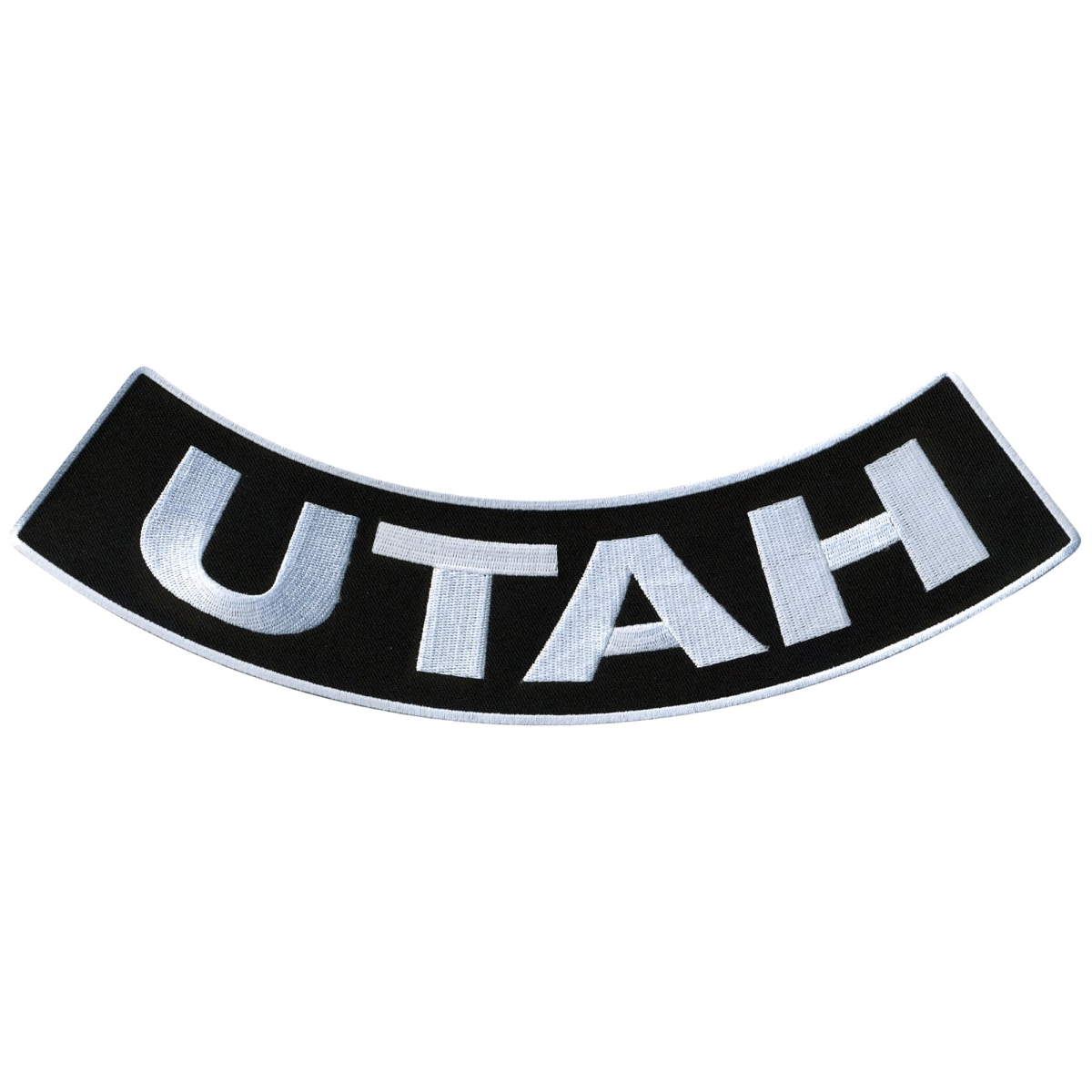 PPM5087 12 x 3 in. Utah Bottom Rocker Patch - Black & White
