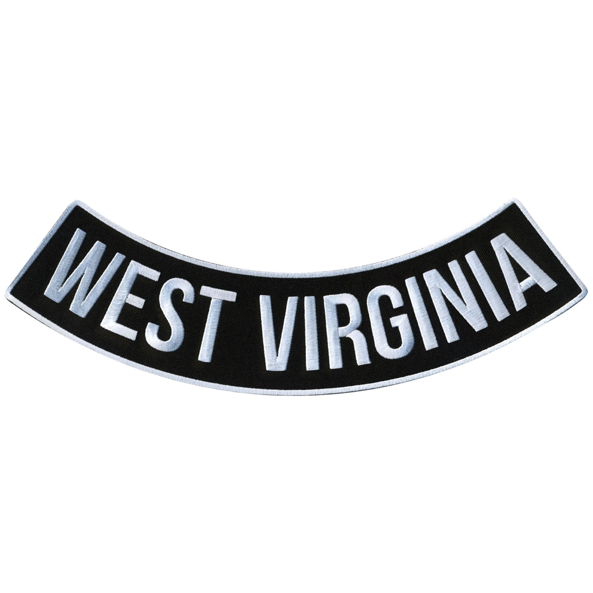PPM5095 12 x 3 in. West Virginia Bottom Rocker Patch - Black & White