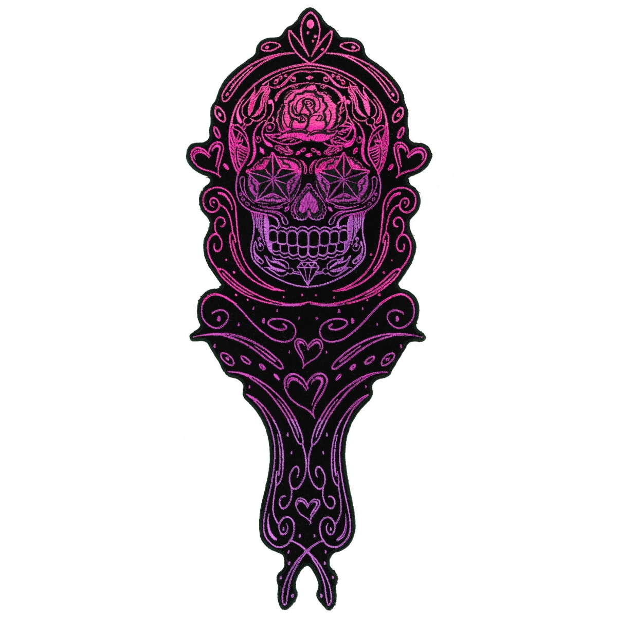 PPQ1789 5 x 13 in. Tall Sugar Skull Patch - Multi Color