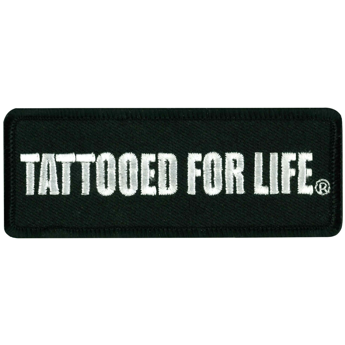 PPL9267 4 x 2 in. Tattooed for Life Patch - Black & White
