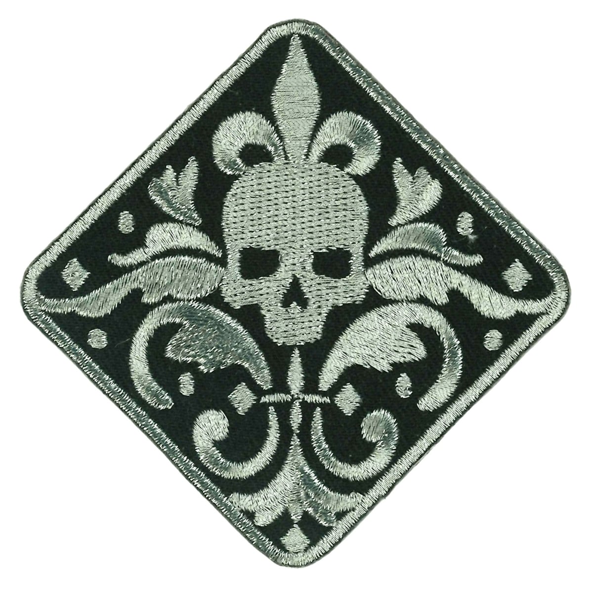 PPS1060 3 x 3 in. Fleur De Skull Patch - Multi Color