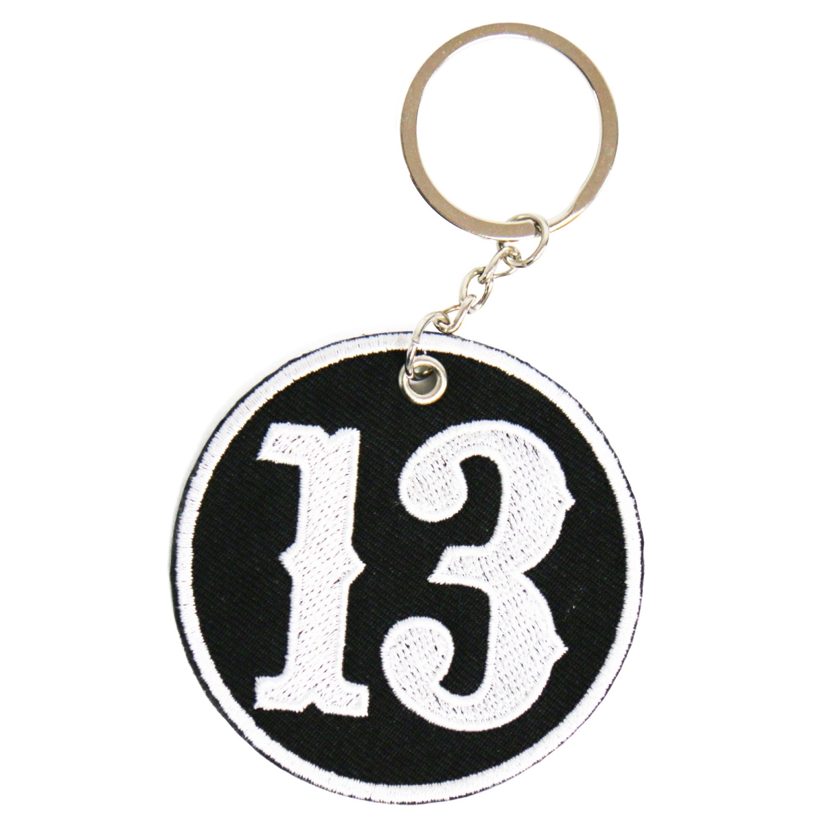 kch1043 3 x 3 in. Circle 13 Embroidered Keychain