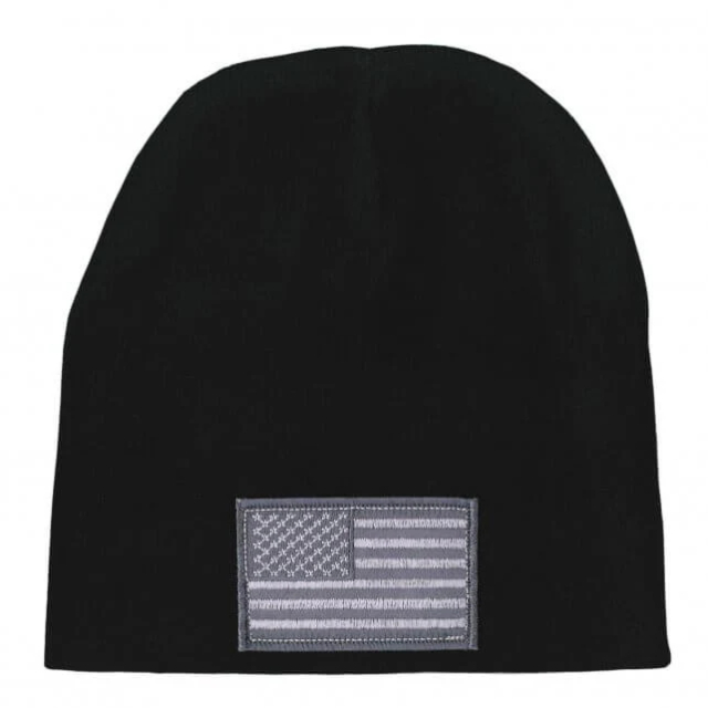 KHB5001 Urban American Flag Knit Hat - Black - One Size Fits Most
