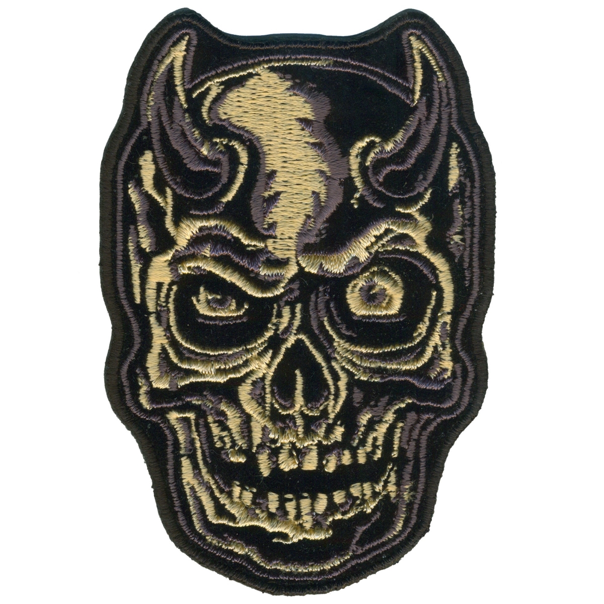PPQ1218 6 x 9 in. Devil Horn Skull Patch - Multi Color