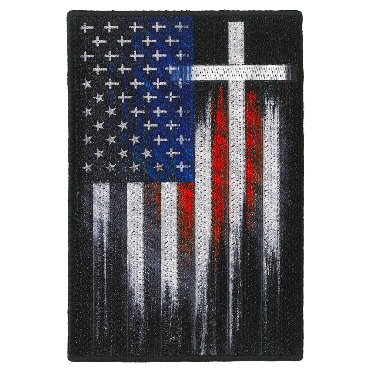 PPQ1403 3 x 4.5 in. Flag Crosses Patch - Multi Color