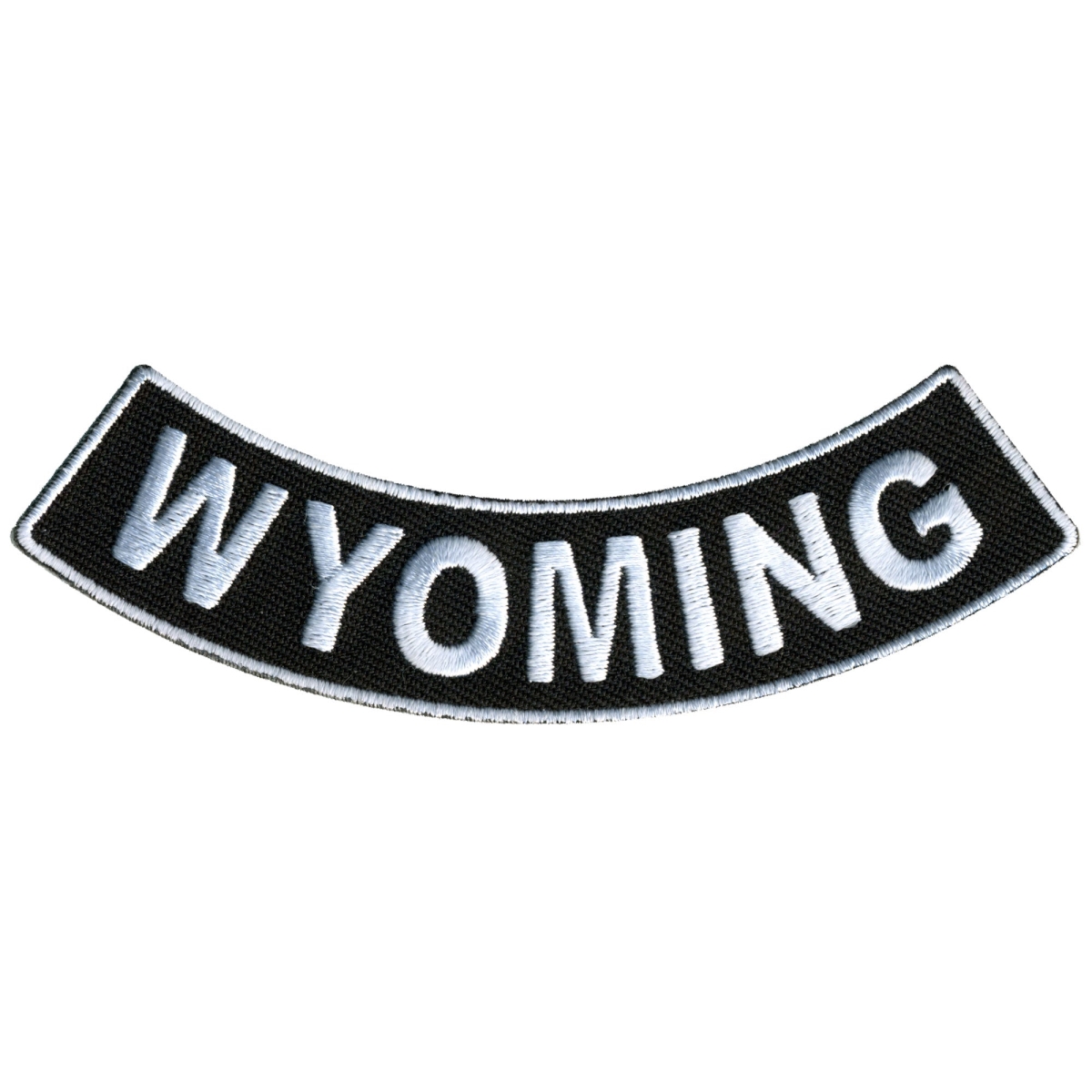 PPM5100 4 x 1 in. Wyoming Bottom Rocker Patch - Black & White