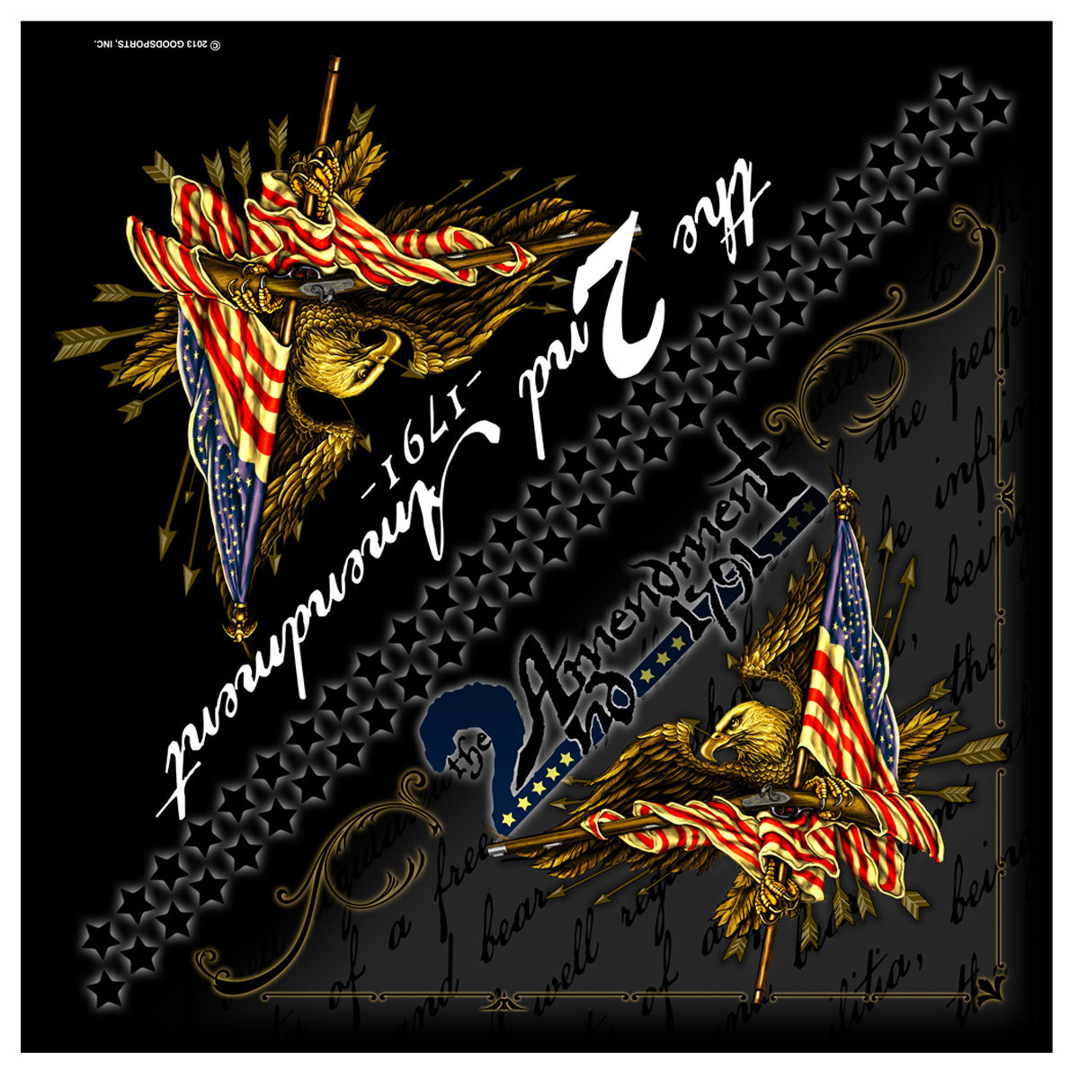 BAB1067 21 x 21 in. 2nd Amendment Bandana